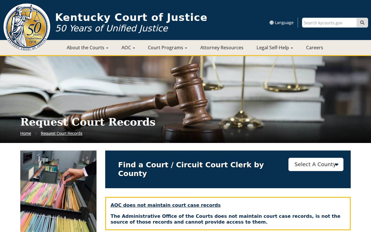 Clay County criminal court records request instructions from Kentucky courts