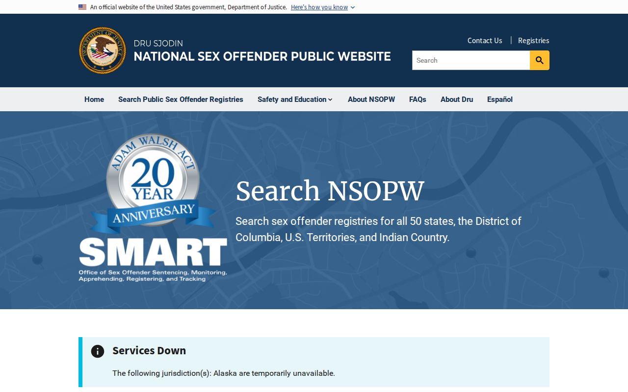 Clay County sex offender search through the national NSOPW interface